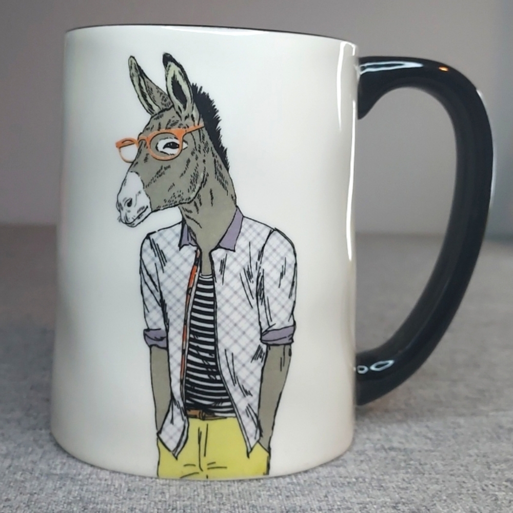 Signature Housewares Hipster Donkey Mule Wearing Glasses Ceramic Coffee Tea Mug